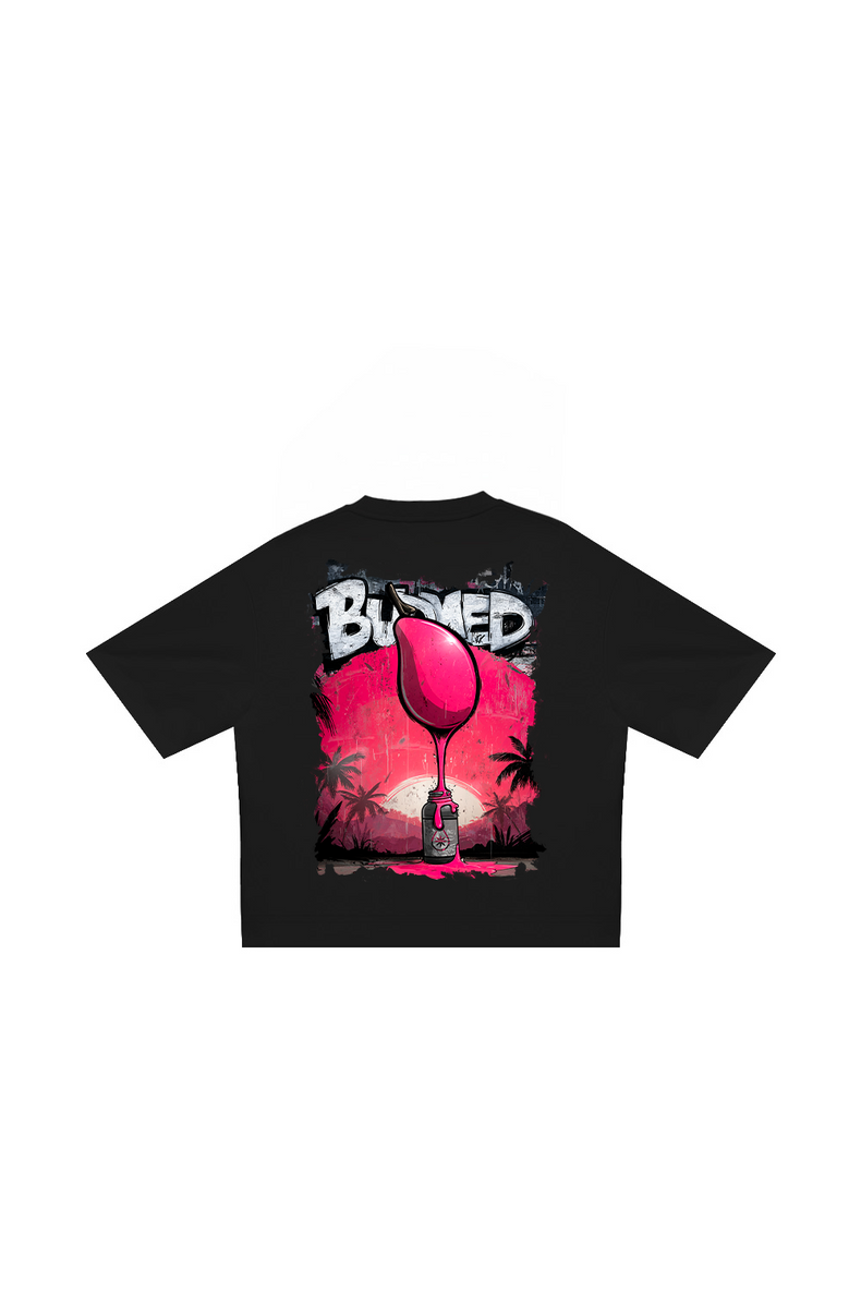 CAMISETA F OVERSIZED- Manga Rosa